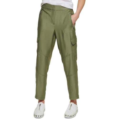 DKNY Womens High Rise Utility Cargo Pants Green 16