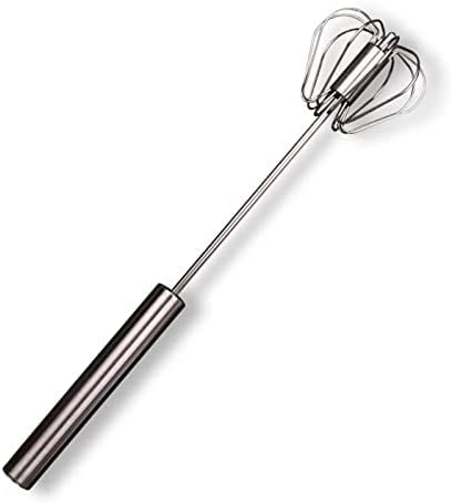 Frullino per Le Uova semiautomatico rotativo a Pressione Manuale in Acciaio Inossidabile Frullino per Le Uova Manuale da Cucina da 10 Pollici / 12 Pollici (25,5 * 5,8 cm)