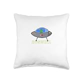 Roswell Designs for Aliens Roswell NM Alien UFO Abduction ETS Flying Saucer Men Throw Pillow, 16x16, Multicolor