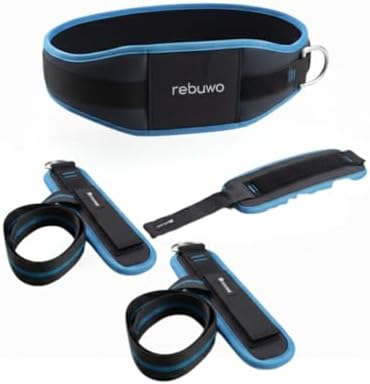 Rebuwo Pro Ağırlık Kaldırma Seti Halter Kemeri 100cm Ayak Bilek Kayışı Cable Ayak Çekiş Aparatı Antrenman Aksesuarları Bacak Bel Egzersiz Ekipmanı Bel Kemeri Ayak Bileği ve El Bileği Kayışı - Görsel 1