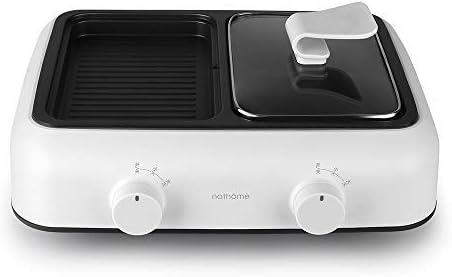Portable Electric Grill1400W Electric Indoor and Ourdoor Shabu Shabu Hot Pot with Barbecue Medical Stone Non-Stick Pan