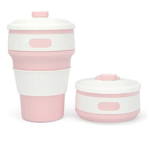 VSULZVNU Cup Coffee Mugs Travel Collapsible Silicone Cup Folding Water Cups Drinking Ware Mug Tea Coffee Cups(Pink)