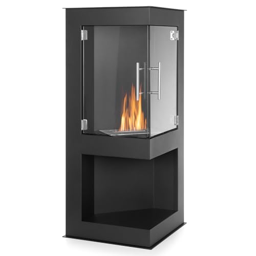 Moritz Ethanol Kamin Wandkamin I 95 x 58 x 39 cm Eckkamin I 1 Liter Brenner I Bioethanol Kamin I Bio Ethanol Kaminofen Indoor Outdoor I Innen Außen I Bioethanol Brenner I Brennertopf
