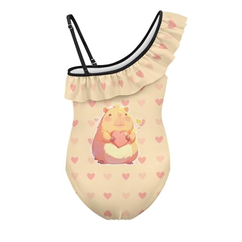 Image of Girls Swimsuit One Piece Ruffle Swimsuit Non-Slip Straps UPF 50+ for Girls Size 3-14 Years