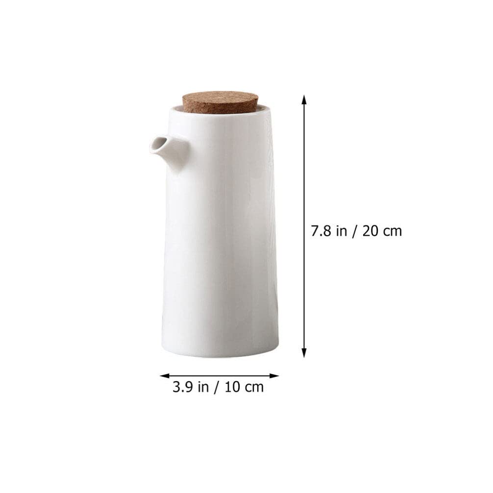 Lurrose Aceitera de cerámica para alimentos, antigoteo, para aceite, para comida, aceite de oliva, vinagre, dispensador de salsa de soja, asar y hornear, 2 unidades