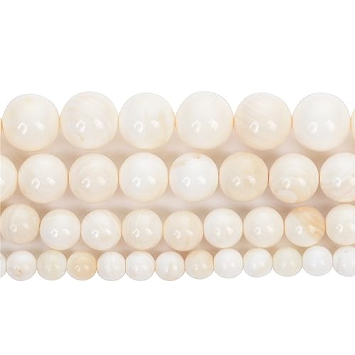 Perles en pierre naturelle Hamthuit rondes et blanches pour fabriquer un cadeau unique
