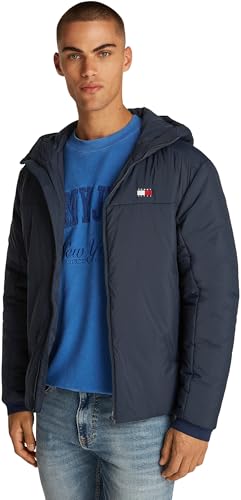 Tommy Jeans Herren Jacke Poly Jacket Wasserabweisend, Blau (Dark Night Navy), XXL