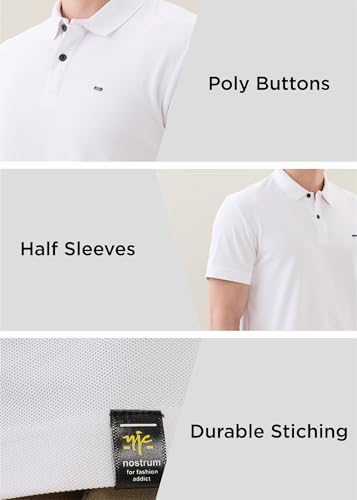 Image of Nostrum Cotton Half Sleeve T-Shirt for Men Boys, Regular Fit, Cherry, Stylish Mens T-Shirts, Polo T Shirt for Man, Collar T Shirts for Men