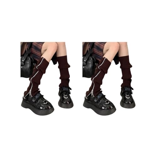 Image of Leg Warmer Personalized Warmth Zipper Knitted Leg Socks Y2K Cool Spicy Girls' Calf Cover