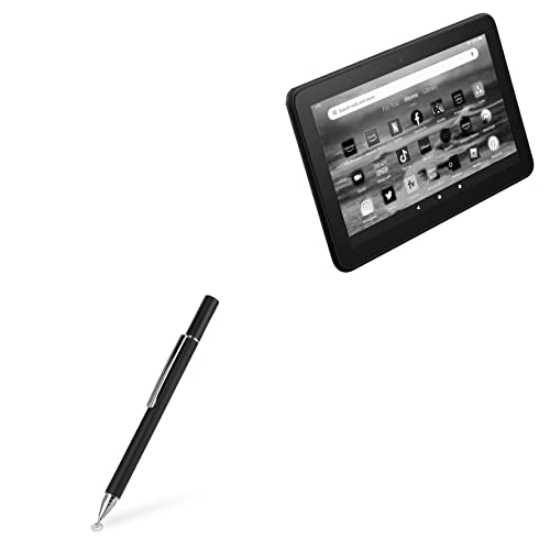 BoxWave Stylus Pen Compatible with Amazon Fire 7 (12th Gen 2022) - FineTouch Capacitive Stylus, Super Precise Stylus Pen - Jet Black
