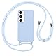 Vauki handyband Hülle für Samsung Galaxy A16/A16 5G HandyHülle mit Band zum Umhängen Stoßfest Silikon Schutzhülle mit Band Abnehmbar,Ultra Dünn Necklace Lanyard Weich Case für Samsung A16 5G,Blau