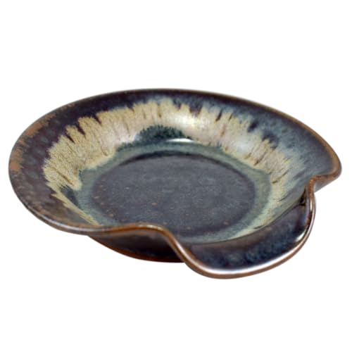 American Made Stoneware Spoon Rest Midnight Blue 5-inch