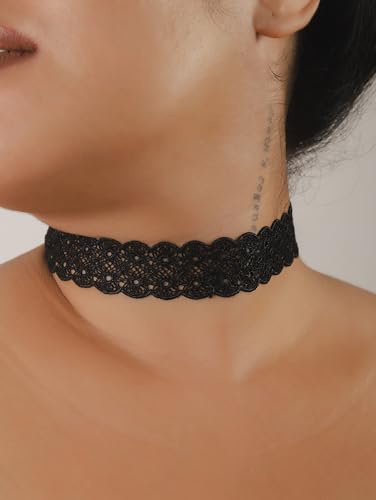 Sacina Gothic Black Velvet Victorian Choker Necklace, Gothic Goth Choker, Vintage Necklace, Christmas Jewelry Gifts for Women2