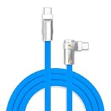 chubbycable 240W Charging Cable 90° USB C to C Cable, Blue, 9.8FT