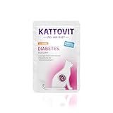 KATTOVIT - Diabetes Nassfutter für Katzen | Diät-Katzenfutter als Alleinfuttermittel im Frischebeute für Katzen mit Diabetes. Blutzuckerregulierendes Katzendiätfutter | 24 x 85 g Huhn