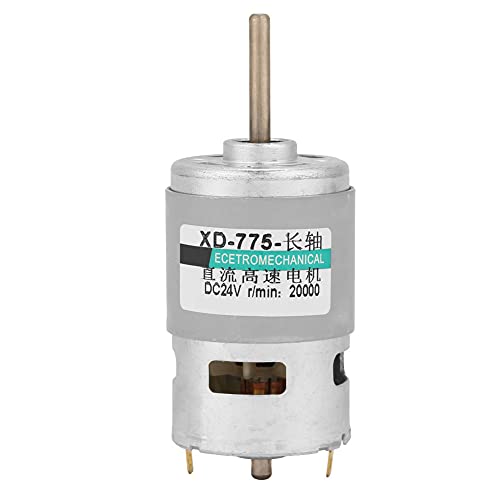 Motore DC 775 80W Basso Rumore Alta Velocità con Cuscinetti a Sfera Doppi e Asse D per Strumenti Elettrici Fai da Te 12V/24V Universale 20000RPM