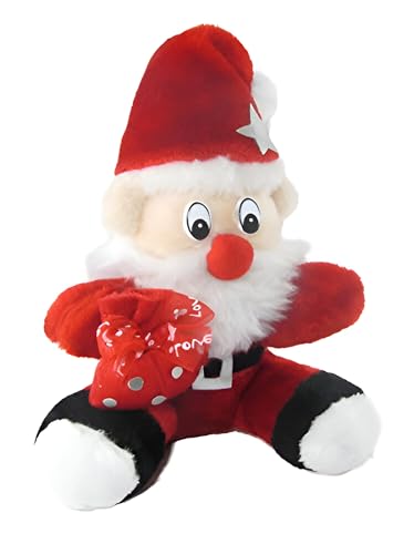 Image of Tickles Christmas Santa Claus with Gift Bag Stuffed Soft Plush Toy for Kids Room (Size: 26 cm Color: Red)