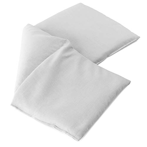 Cojín de semillas de colza, 20 x 50 cm, 3 cámaras, cojín térmico, cojín de semillas de colza, color blanco, 50 x 20 cm, semillas de colza