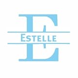 Adesivo per porta con nome - Estelle - Azzurro