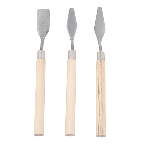 LALAFINA Supplies: Palette Knife Set 3 Pcs Gouache Pigment Mixing Tools for Acrylic Oil Paintings Professional Painters Knife