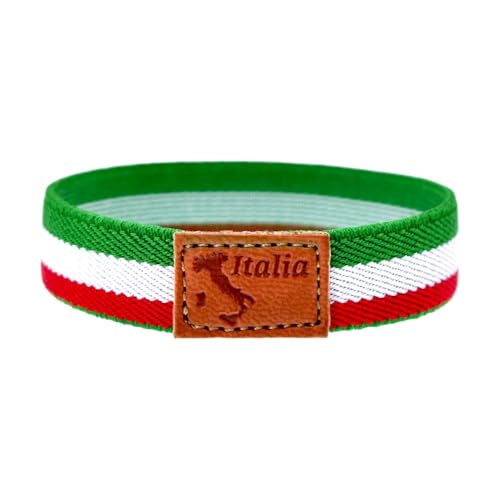 BDM Bracelet élastique drapeau Italie 10 cm métal unisexe 0,01 kg adulte métal sans pierre précieuse, 10 cm, Métal, Pas de gemme