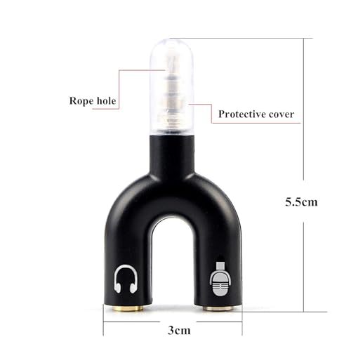 Image of Lynacz Black - 3.5mm Audio Jack to Headphone Microphone Splitter Converter Adaptor Specially Design for Mobile Tablet and Laptop (Only 1 Input for Audio) (BN20)