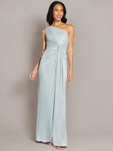 Image of Adrianna Papell One Shoulder Pleated Draped Starburst Gown