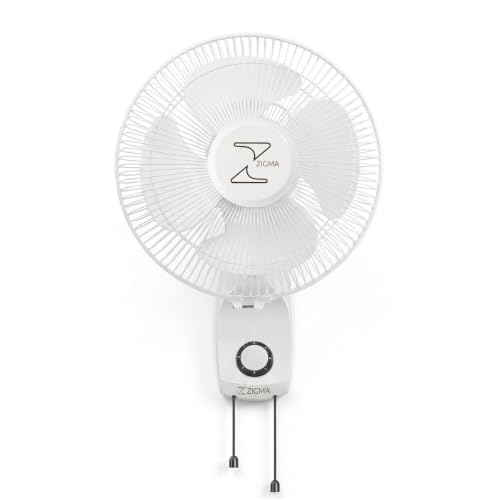 Image of ZIGMA Charm 300 MM High Speed Wall Fan - Powerful Airflow, Sleek Design, Silent Operation, Easy Mount Wall Mounted Fan for Home and Office (White)