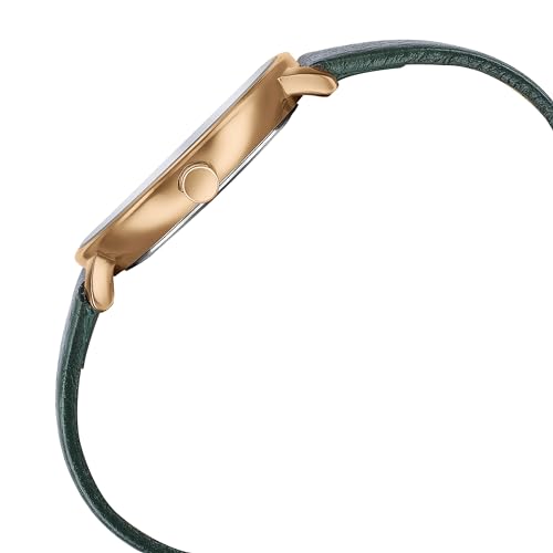 Image of Sonata Sleek Green Dial Leather Strap Analog Watch for Women-8191WL01