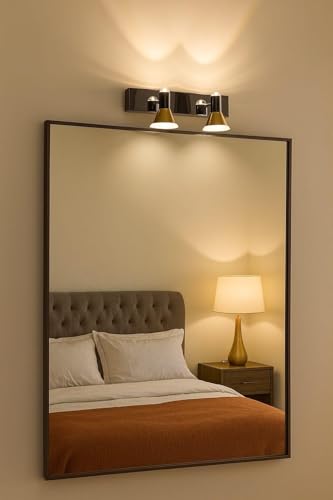 Image of FILLISKA 3 in 1 Double Wall spot /Picture /Display /Mirror Light with Adjustable Head and Colour Changing Function (BlackGold-6357)