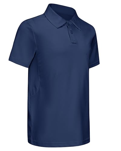 MIVEI Kids Performance School Uniform Polo Shirt Breathable UPF50+ Navy
