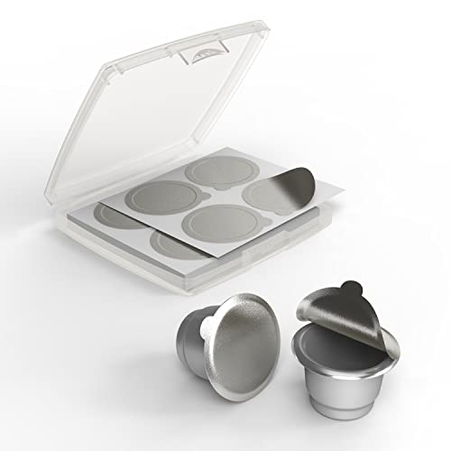 Image of Tiplot Aluminum Lids for Reusable Nespresso OriginalLines Capsules 200pcs,Self Adhesive Foil Sticker Seals 200pcs for Refillable Coffee Pods Stainless Compatible Nespresso Original Line Machines.