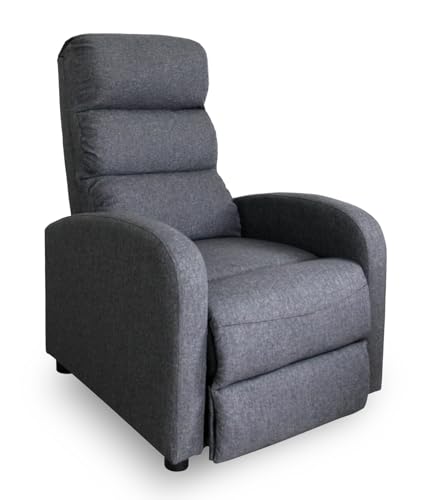 INTENSE DECO Fauteuil Relax Manuel Lasco Tissu Gris