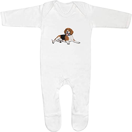 Azeeda 0-3 Meses 'Beagle' Bebé Peleles para Dormir/Pijama (SS00035989) Cover