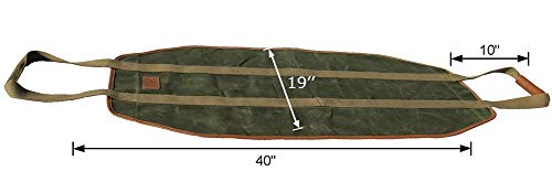 Inno Stage PB17-122 WAX GREEN Waxed Canvas Log Carrier Tote Bag,40 Inchx19 Inch Firewood Holder,Fireplace Wood Stove Accessories Green thumb #5