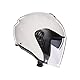 AGV - IRIDES E2206, Motorrad Jet-Helmet, Unisex, Helm mit Kratzfestes Visier mit UV-Schutz, Materia White, L