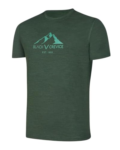 Black Crevice Herren Merino T-Shirt Forest Green M