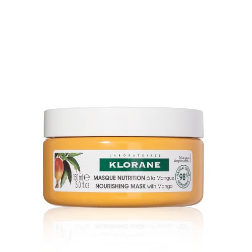 Klorane Nourishing 2-in-1 Mask with Mango, Deep Conditioning and Overnight Treatment for Dry Hair, Paraben, Silicone and Sulfate Free, Biodegradable, Vegan, 5 fl.oz.