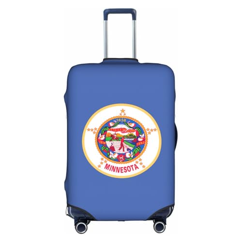 Aubnva Copertura per bagagli da viaggio lavabile con stampa della bandiera dello stato del Minnesota, protezione per valigia personalizzata per affari e tempo libero, bianco, XL