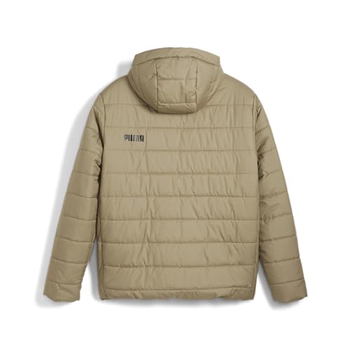 Image of PUMA Mens Essentials Hooded Padded Jacket Athletic Outerwear Casual Insulated - Beige