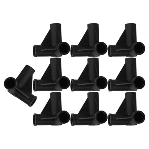 Toyvian 10 Unidades Conectores en T para Parque Infantil de Plástico Negro, Juntas de Montaje Aplicables para Cercas de Seguridad Infantiles Instalación Rápida