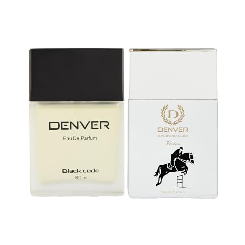 Image of DENVER Black Code & Victor Perfume For Men - 60ML Each, Pack Of 2| Long Lasting Perfume Body Scent For Men