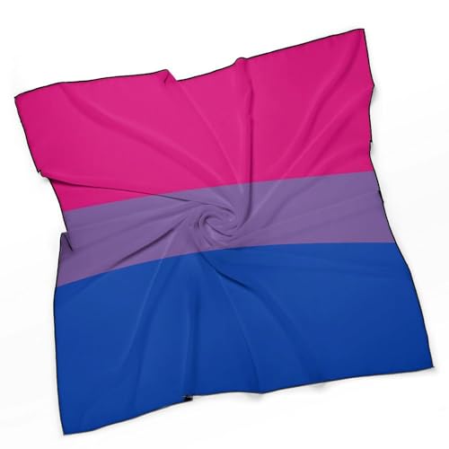 LGBTQ Bisexual Pride Scarf For Women Silk Head Scarf Square Hair Scarves Shawls Hair Wraps Bandana Neckerchief Decor for Adult 27 * 27 Inches3