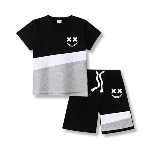 Image of Boys Clothes 2 Piece Size 6-13Y Short Sleeve T-Shirt & Shorts Set Casual Kids Boys Spring Summer Outfits