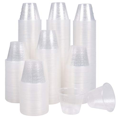 Image of 50 Pack Plastic Measuring Cups - 1oz Disposable Medicine Cups for Liquid Medication and Arts & Crafts