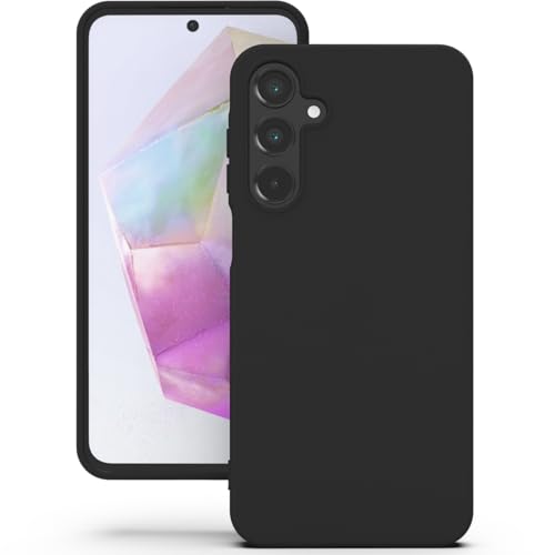 Image of YATWIN Silicone Back Case for Samsung Galaxy A35, Soft-Touch Phone Back Cover for Samsung Galaxy A35 - Black