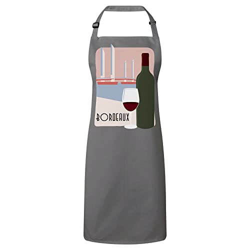 Tablier cuisine premium anti-tache gris bordeaux protection linge vin