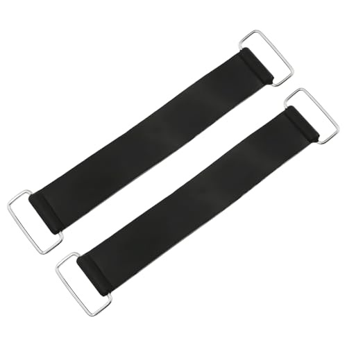 Ywdiml 2PCS Motorcycle Battery Strap, Rubber Vehicle Batteries Band Holder Belt with Metal Buckles, Stretchable Automotive Battery Fixed Bandage Replacement Accessories, Universal Fit
