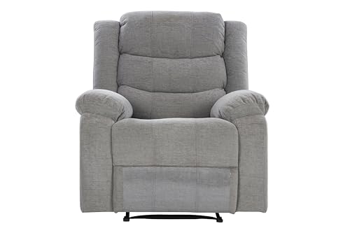 Image of Urban living - Illinois Single Seater Fabric Manual Recliner | 1 Seater Sofa | Single Sofa Recliner | 1 Seater Chair Sofa | 1 Year Warranty | Grey