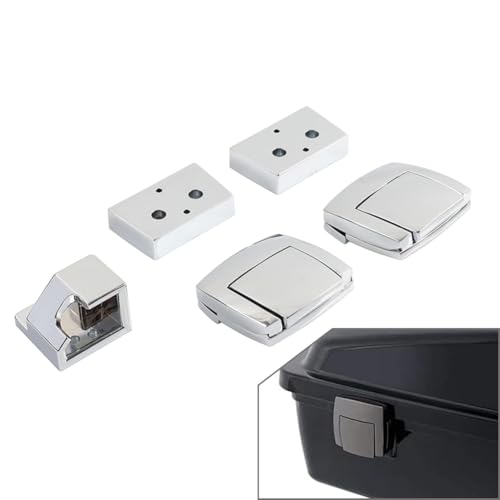 RBANA 2 Piezas Pestillos Traseros para Baúl Alforjas Accesorios en Aluminio + ABS Cromado para Harley Touring 1993-2013 miniatura 4
